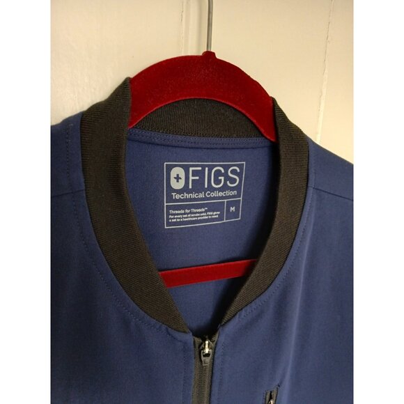 Figs Jacket Mens Medium Blue Scrubs Full Zip Bomber Technical Collection Nurse - Picture 7 of 15